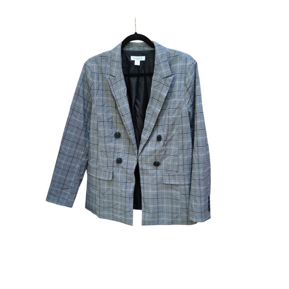 Liz Claiborne Y2K‎ Blazer Grey Plaid Size 12